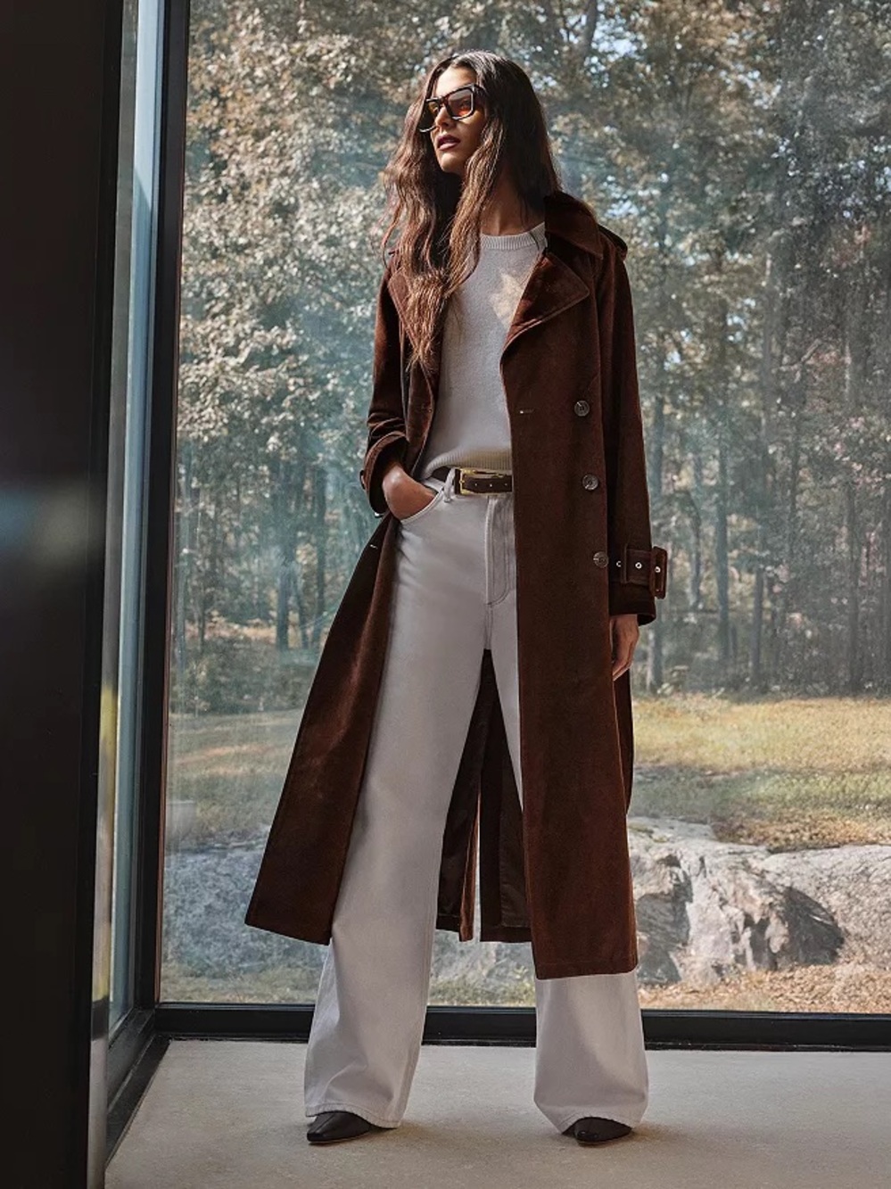 NWT Faux suede Trench coat